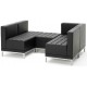 Infinity Black Bonded Leather Straight Backed Cube